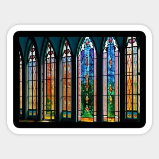 Lovely Stained Glass Windows in Spring Sticker